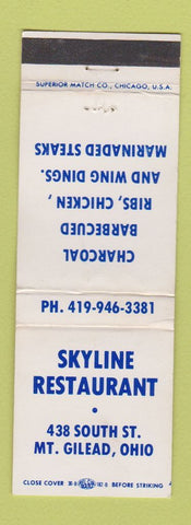 Matchbook Cover - Skyline Restaurant Mount Gilead OH