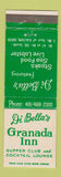 Matchbook Cover - Di Bella's Granada Inn Galion OH