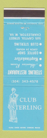 Matchbook Cover - Club Sterling Restaurant Charleston WV