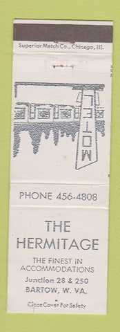 Matchbook Cover - Hermitage Motel Bartow WV