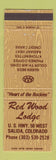Matchbook Cover - Red Wood Lodge Salida Colorado