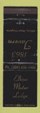 Matchbook Cover - Elkins Motor Lodge WV WEAR