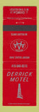 Matchbook Cover - Derrick Motel Mount Gilead OH