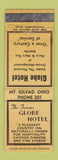Matchbook Cover - Globe Hotel Mount Gilead OH WEAR