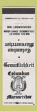 Matchbook Cover - Columbus Maennerchor Columbus OH German WEAR