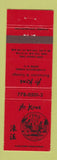 Matchbook Cover - Ho Kong Chinese Restaurant Exeter NH