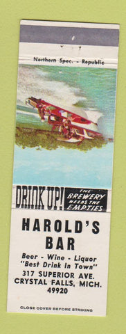 Matchbook Cover - Harold's Bar Crystal Falls MI