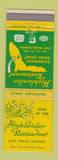 Matchbook Cover - Highlander Restaurant Lake Wales FL