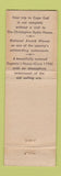 Matchbook Cover - Clemson House SC hotel