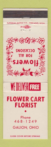 Matchbook Cover - Flower Cart Florist Flowers Galion OH