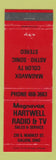 Matchbook Cover - Hartwell Radio TV Galion OH Magnavox RED
