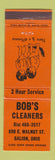 Matchbook Cover - Bob's Cleaners Galion OH