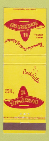 Matchbook Cover - El Sombrero Falls Church VA Mexican Restaurant