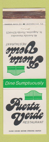 Matchbook Cover - Puerta Verde Restaurant St Augustine FL