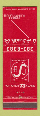 Matchbook Cover - AJ Smith Lumber Builders Supply Nashville TN