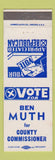 Matchbook Cover - Ben Muth County Commissioner Election