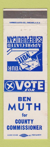 Matchbook Cover - Ben Muth County Commissioner Election
