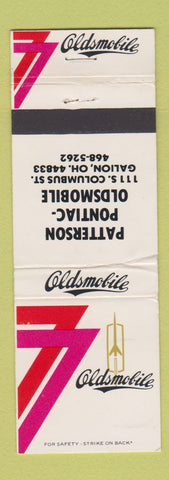 Matchbook Cover - Patterson Pontiac Oldsmobile Galion OH 1977