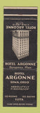 Matchbook Cover - Hotel Argonne Lima OH