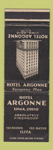 Matchbook Cover - Hotel Argonne Lima OH