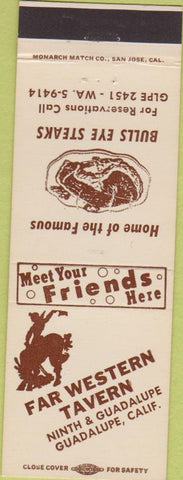 Matchbook Cover - Far Western Tavern Guadalupe CA
