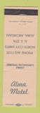 Matchbook Cover - Alma Motel Alma MI