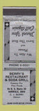 Matchbook Cover - Berry's Restaurant Soda Grill Norwalk OH
