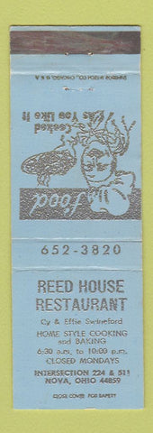 Matchbook Cover - Reed House Restaurant Nova OH