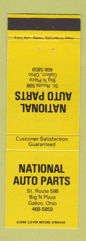 Matchbook Cover - National Auto Parts Galion OH YELLOW