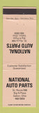 Matchbook Cover - National Auto Parts Galion OH PEACH
