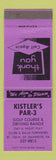 Matchbook Cover - Kistler's Par 3 Golf Course Jeannette PA PURPLE