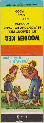 Matchbook Cover - Wooden Keg Belmont Shores Ca Hillbilly