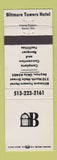 Matchbook Cover - Biltmore Towers Hotel Dayton OH