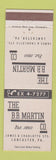 Matchbook Cover - BB Martin Lancaster PA lumber