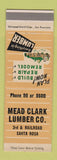 Matchbook Cover - Mead Clark Lumber Santa Rosa CA