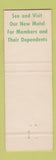 Matchbook Cover - Fort Bragg NCO Open Mess NC Full Length