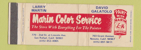 Matchbook Cover Marin Color Service Paint San Rafael Novato CA WEAR Full Length