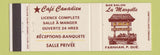 Matchbook Cover - Cafe Canadien Farnham QC Full Length