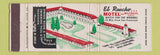 Matchbook Cover - El Rancho Motel Millbrae CA CREASED Full Length