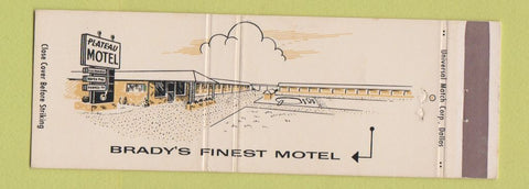 Matchbook Cover - Plateau Motel Brady TX Full Length