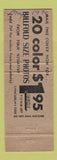 Matchbook Cover - Best Photo Service Syracuse NY WEAR Full Length