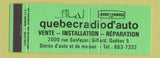 Matchbook Cover - Quebec Car Radio Giffard QC Full Length