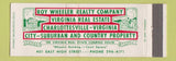 Matchbook Cover - Roy Wheeler Real Estate Charlottesville VA Full Length