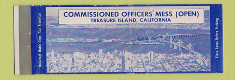 Matchbook Cover - Commissioned Officers Mess Treasure Island CA Full Length