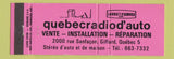 Matchbook Cover - Quebec Car Radio Giffard QC NEON PINK Full Length