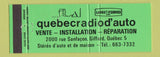 Matchbook Cover - Quebec Car Radio Giffard QC NEON GREEN Full Length