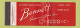 Matchbook Cover - Bennett Insurance Agency Sidney OH WEAR Full Length