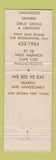 Matchbook Cover - Cape Half House West Harwich MA Full Length