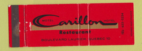 Matchbook Cover - Motel Carillon Restaurant Quebec QC Full Length