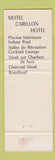 Matchbook Cover - Motel Carillon Restaurant Quebec QC Full Length